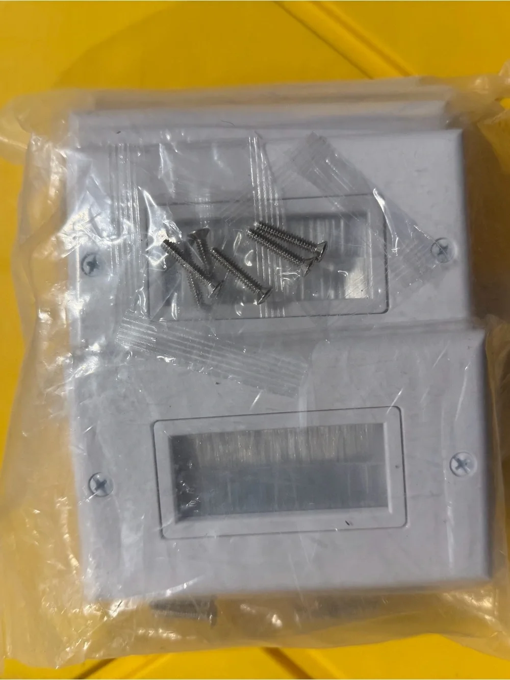 White Brush Style Wall Plate Cable Management System 10 pack NIP